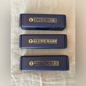 Set of 3 Hohner Blues Harp Harmonicas